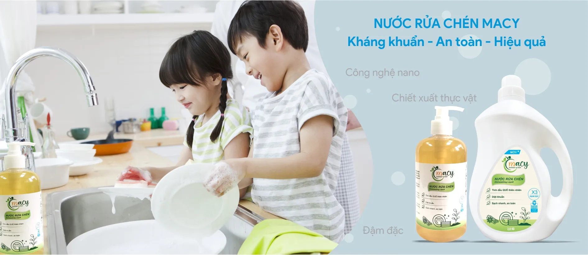 Nước rửa chén Macy banner